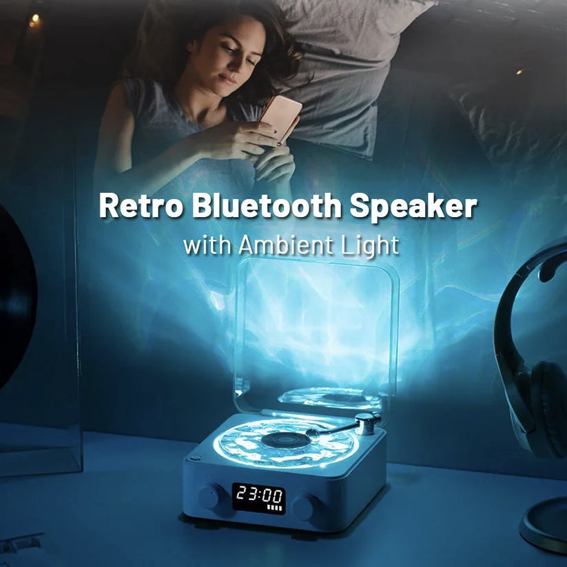 Waves Retro Vinyl Bluetooth Player & Ocean Sleep Sounds