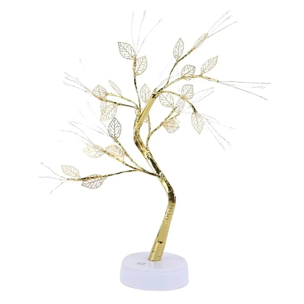 Elegant Rose Leaf LED Tree Lamp & Night Light