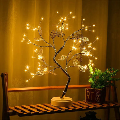 Elegant Rose Leaf LED Tree Lamp & Night Light