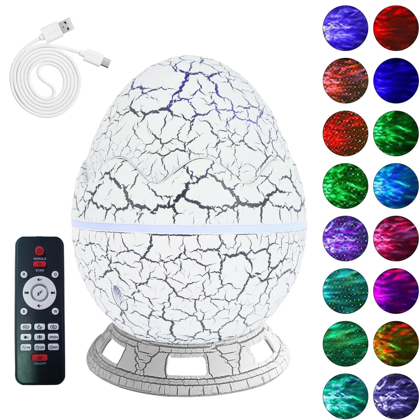 Galaxy Glow Dinosaur Egg Night Light