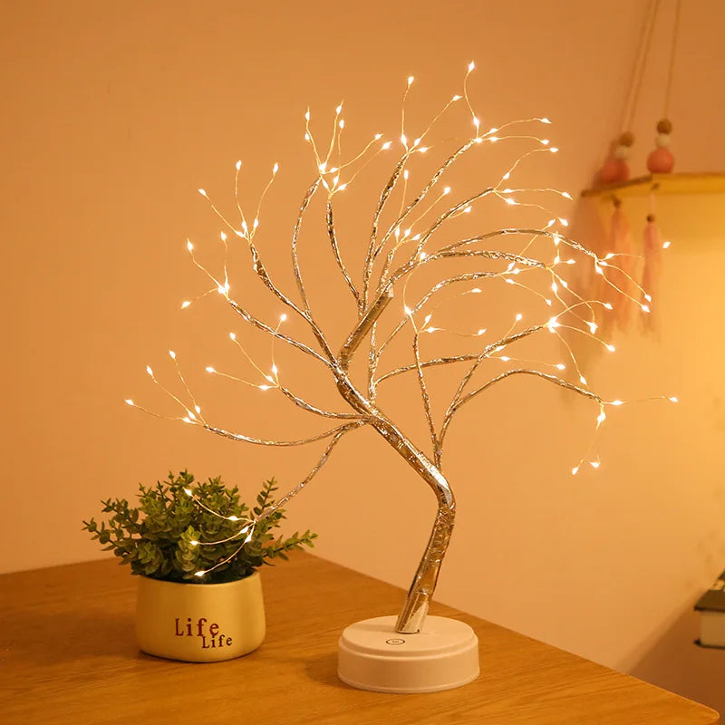 Elegant Rose Leaf LED Tree Lamp & Night Light