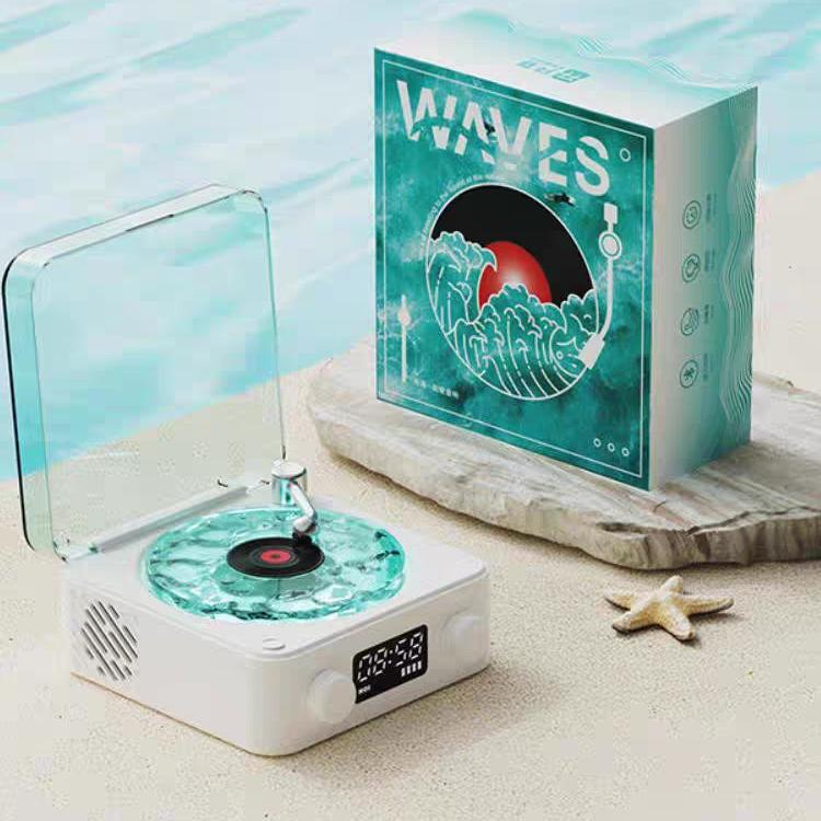 Waves Retro Vinyl Bluetooth Player & Ocean Sleep Sounds