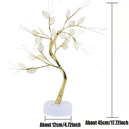 Elegant Rose Leaf LED Tree Lamp & Night Light