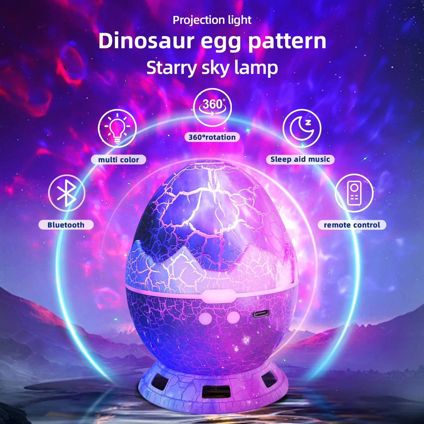 Galaxy Glow Dinosaur Egg Night Light