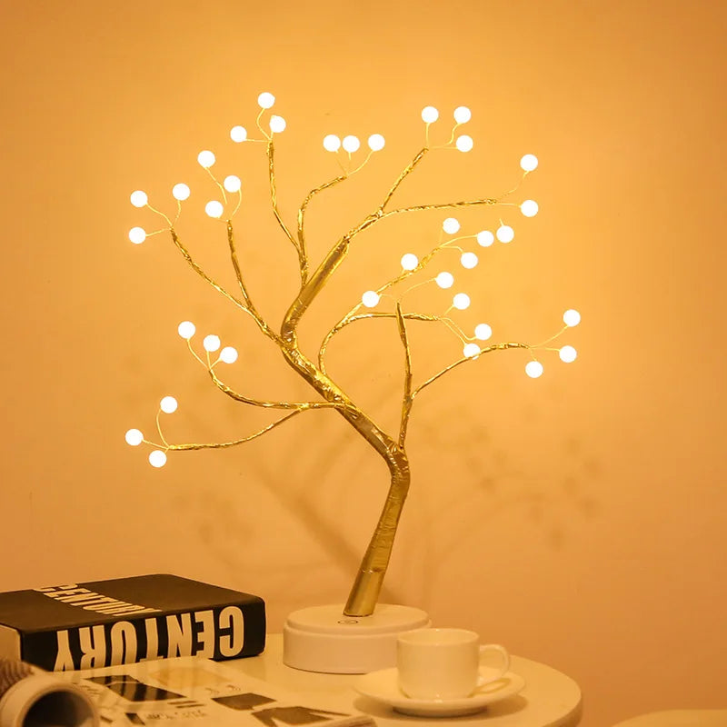 Elegant Rose Leaf LED Tree Lamp & Night Light