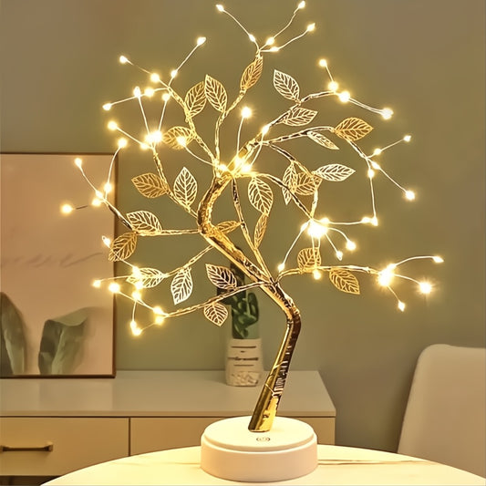 Elegant Rose Leaf LED Tree Lamp & Night Light